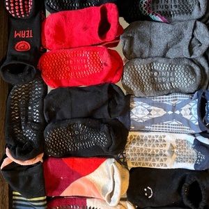 Set of 10 brand name barre sticky socks.